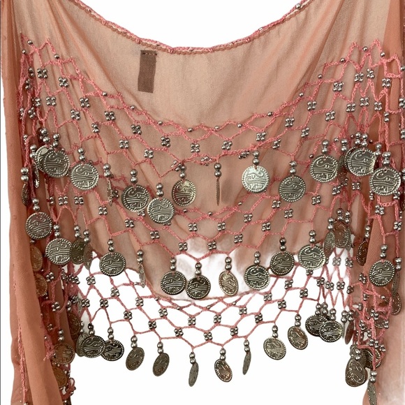 Belly Dancing Scarf With Coin Detail Brand New - Picture 3 of 8